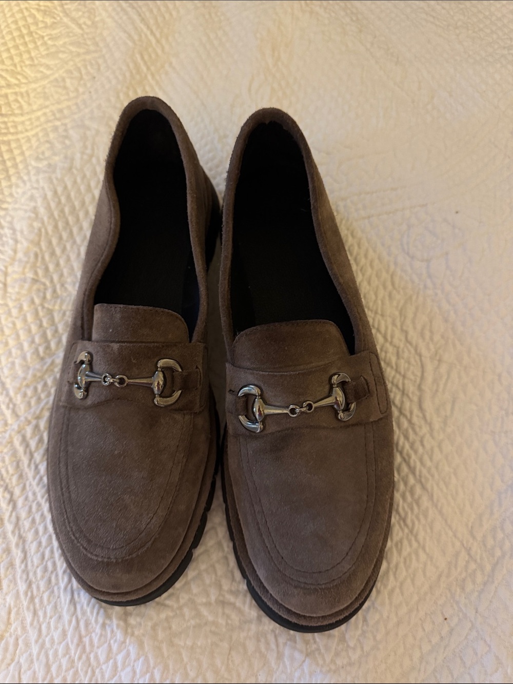 THE FLEXX Taupe Suede Horsebit Loafers